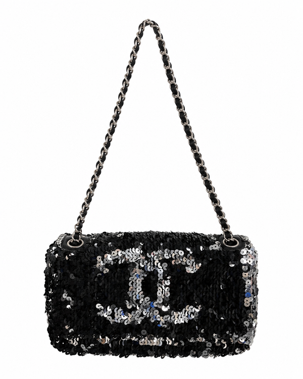 Chanel Black Sequin Flap Bag