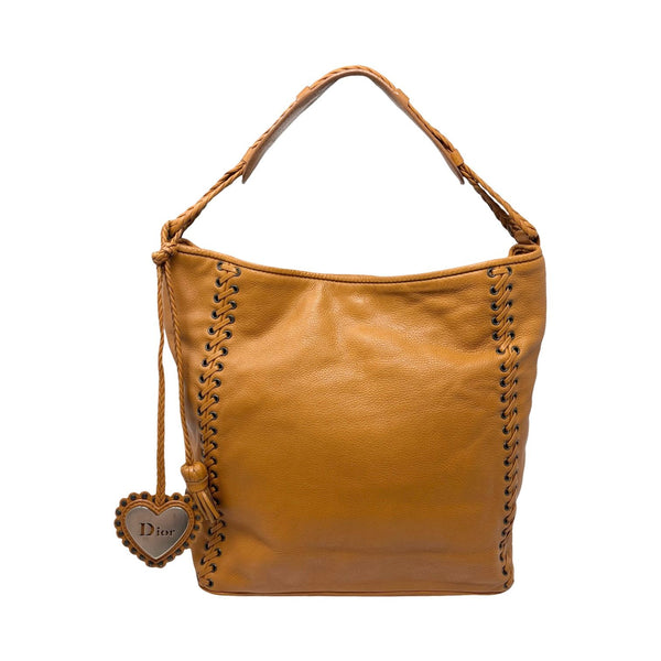 Dior Tan Heart Charm Shoulder Bag