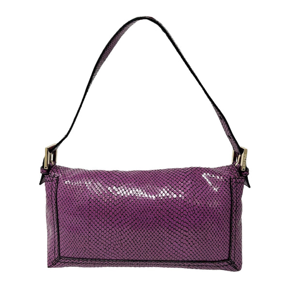 Fendi Purple Snakeskin Baguette