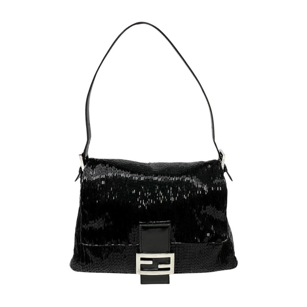Fendi Black Beaded Mamma Baguette