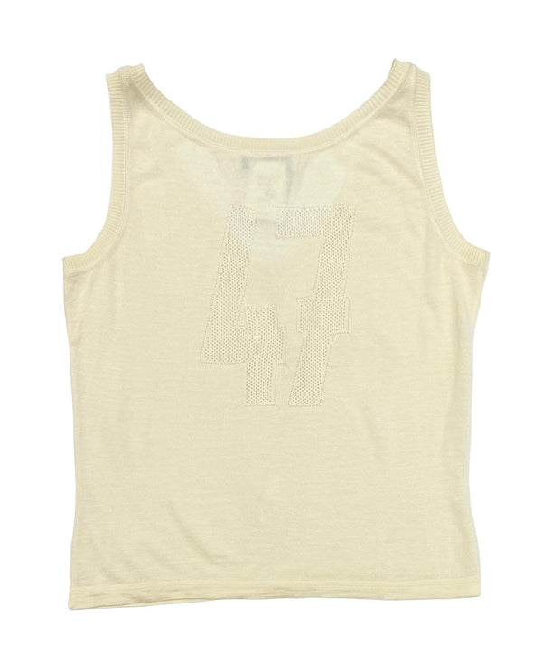 Dior Ivory Logo Sheer Logo Tank