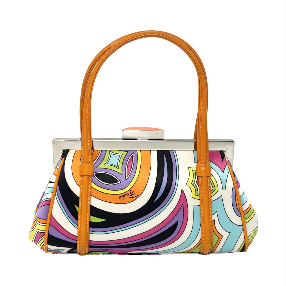 Pucci Orange Top Lock Mini Bag
