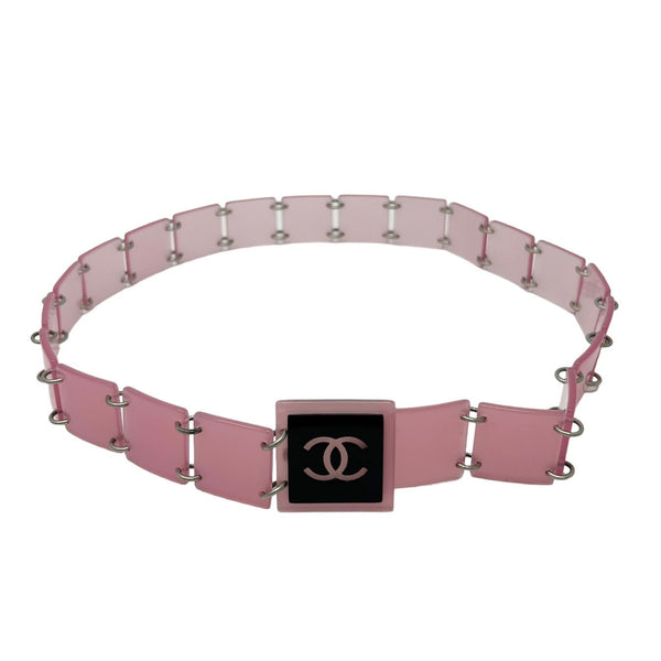 Chanel Pink Logo Tile Belt