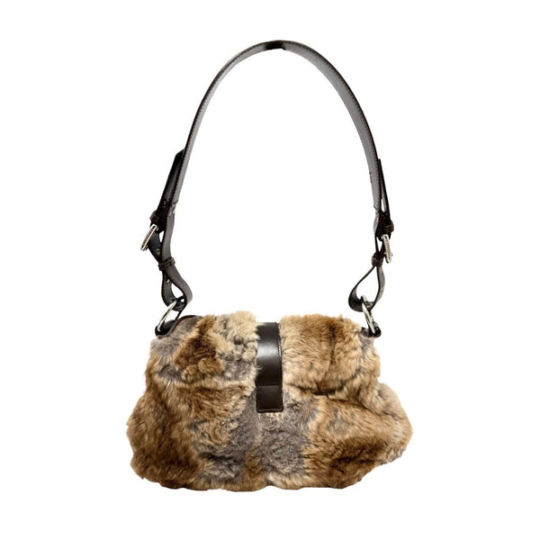Dolce & Gabbana Fur Logo Mini Shoulder Bag