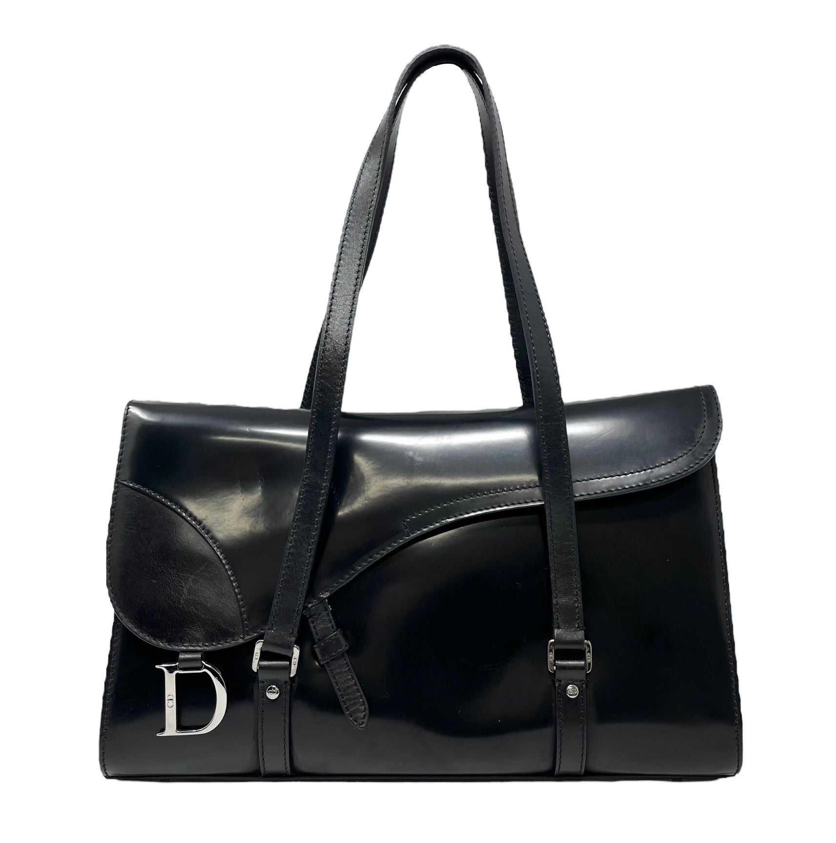 Dior Black Leather Saddle Shoulder Bag