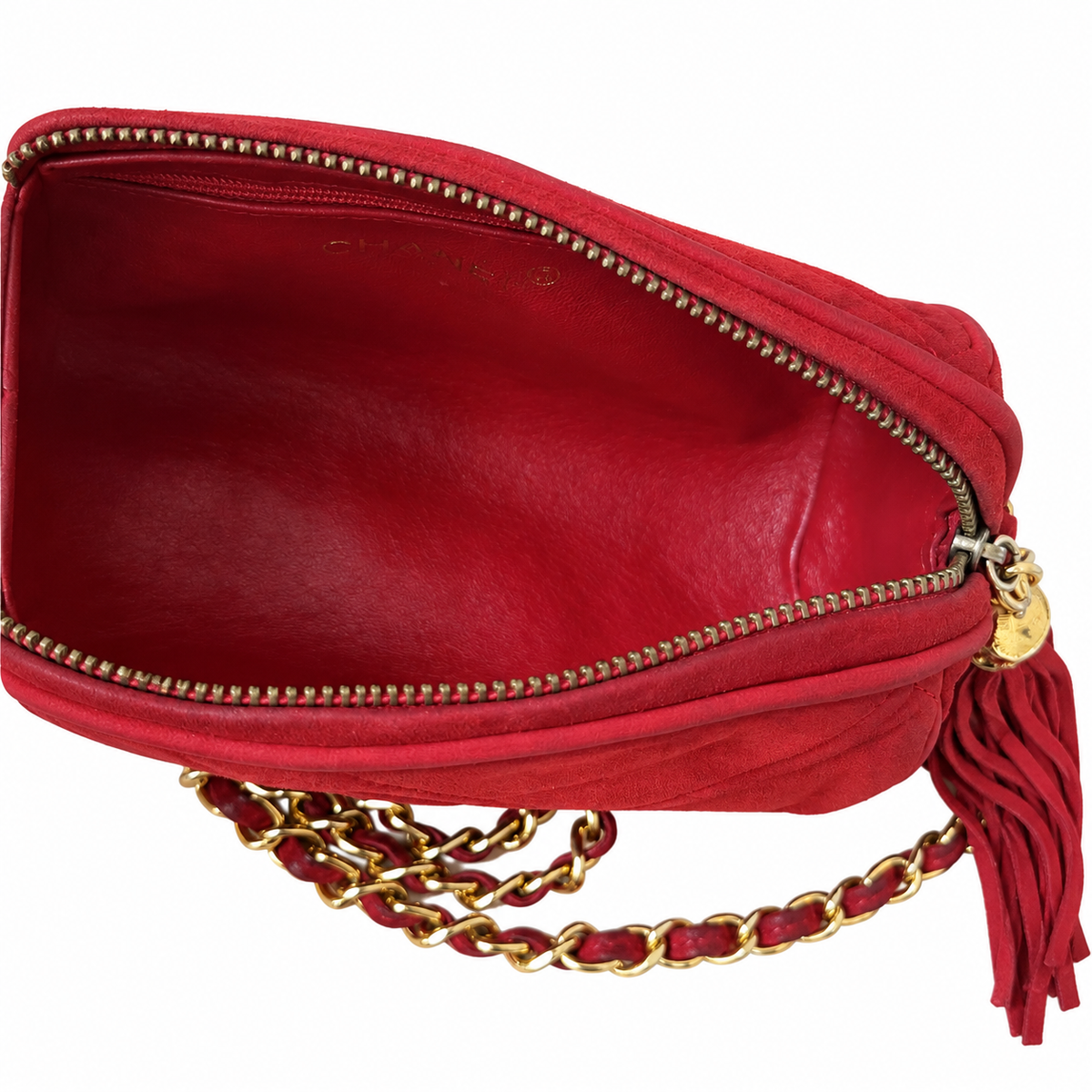 Chanel Red Cylinder Tassel Bag