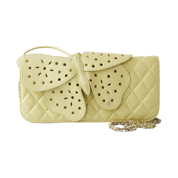 Chanel Lime Green Small Butterfly Chain Bag