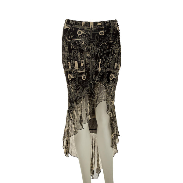 John Galliano Black City Scene Skirt