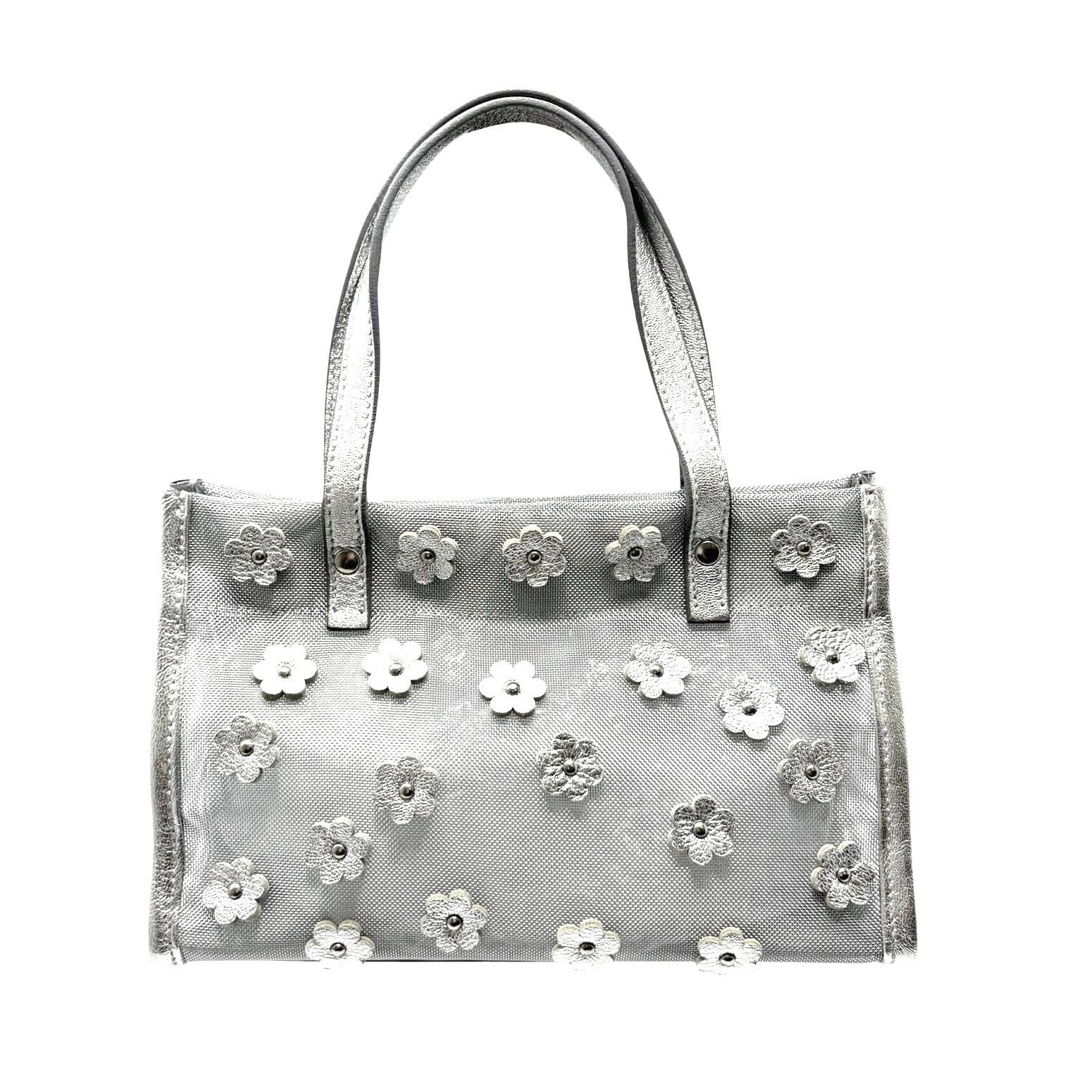 Miu Miu Silver Mesh Floral Bag