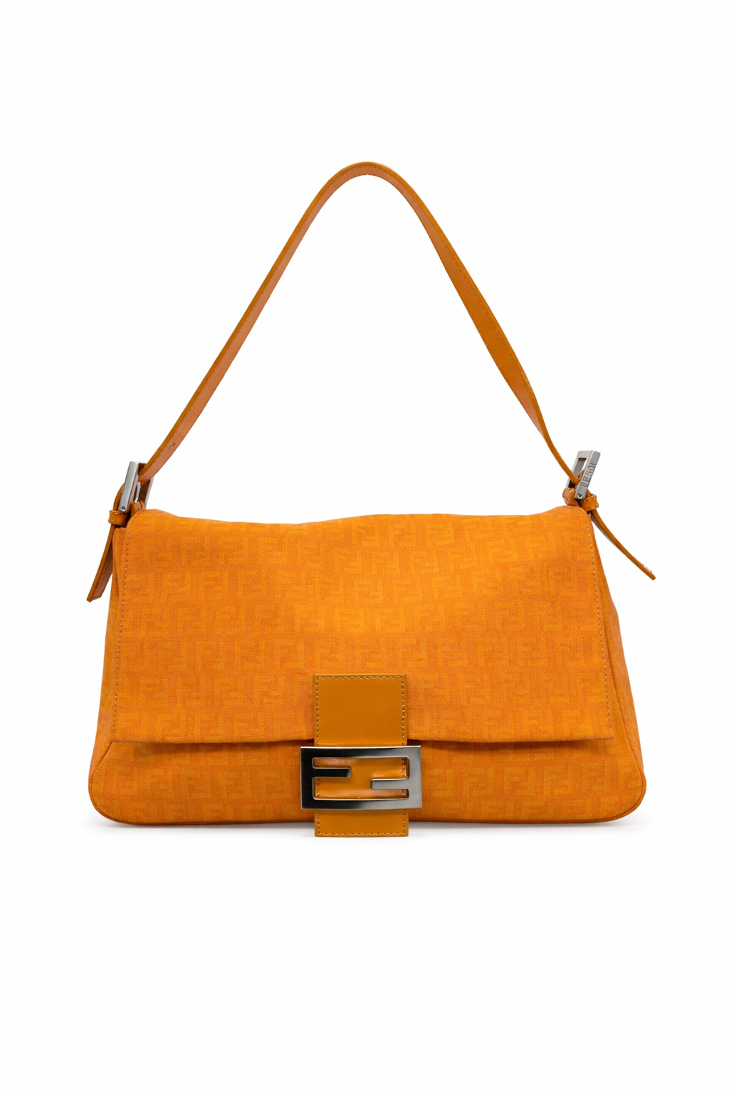 Fendi Orange Logo Mamma Baguette Bag