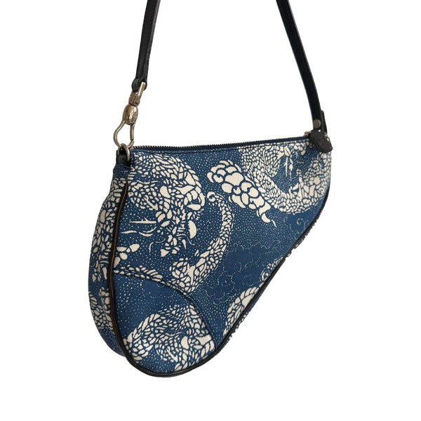 Dior Blue Dragon Mini Saddle Bag