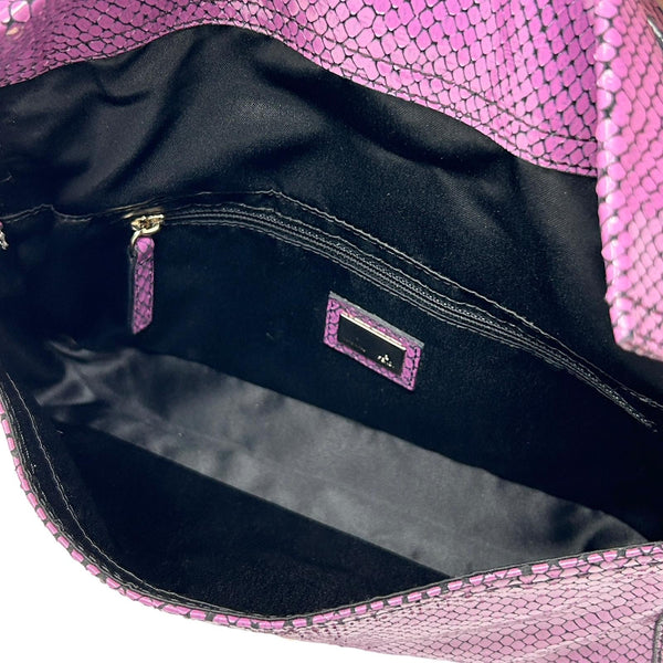 Fendi Purple Snakeskin Baguette