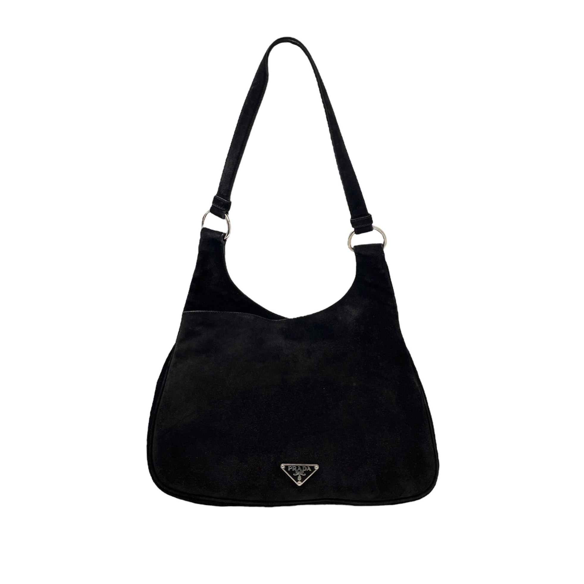 Prada Black Suede Shoulder Bag