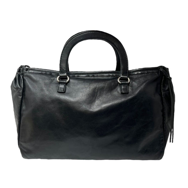 Prada Black Leather Large Top Handle Bag