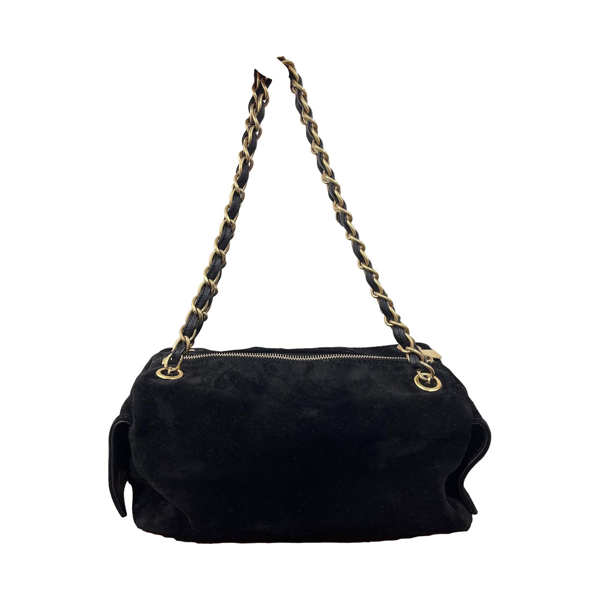 Chanel Black Suede Pocket Shoulder Bag