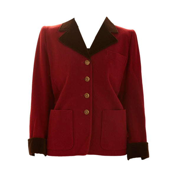 YSL Red Wool + Velvet Jacket