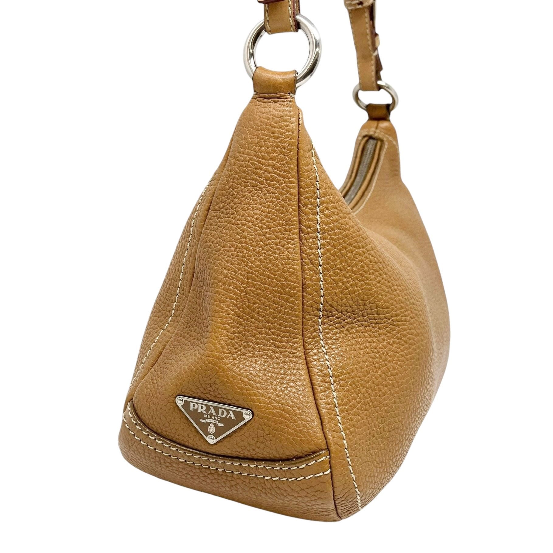 Prada Tan Leather Shoulder Bag