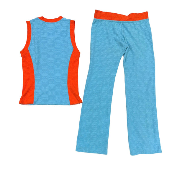 Chanel Baby Blue Terrycloth Logo Set