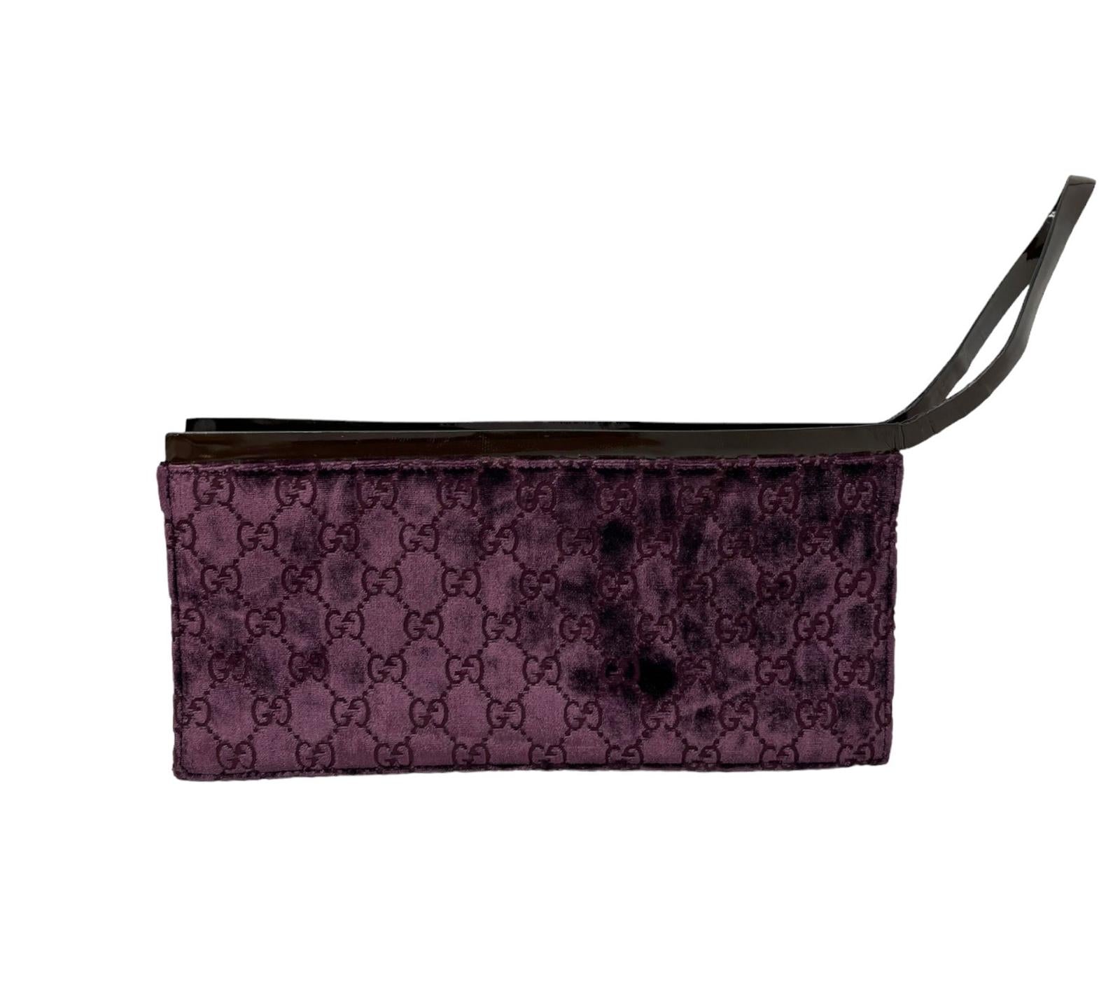 Gucci Purple Logo Velvet Wristlet