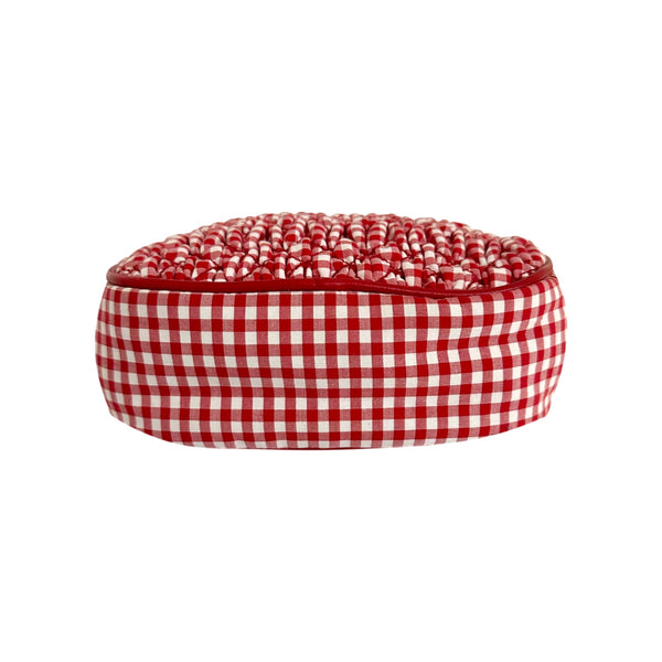 Miu Miu Red Gingham Mini Top Handle Bag