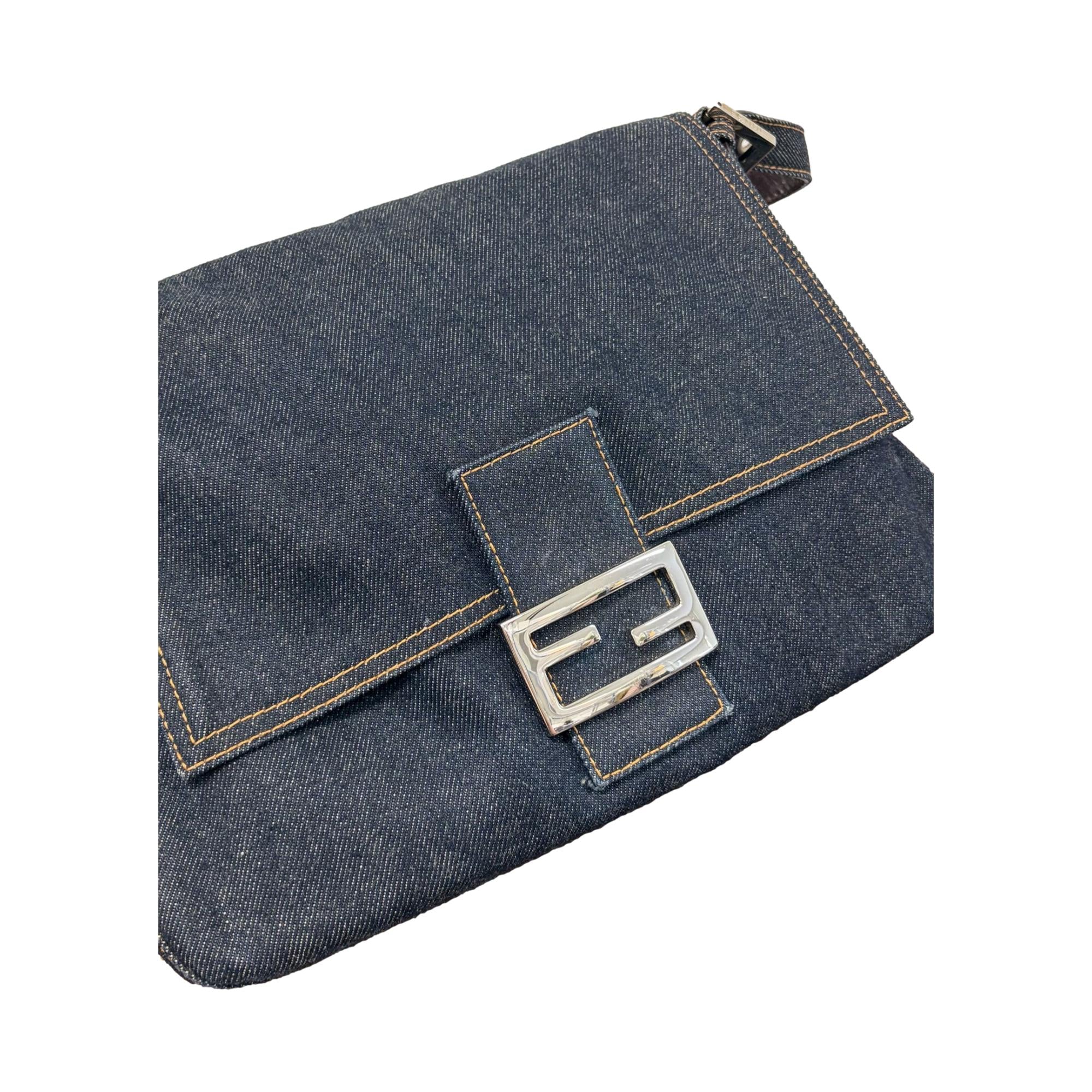 Fendi Denim Mamma Baguette Bag