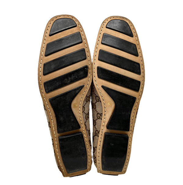 Gucci Tan Logo Loafers