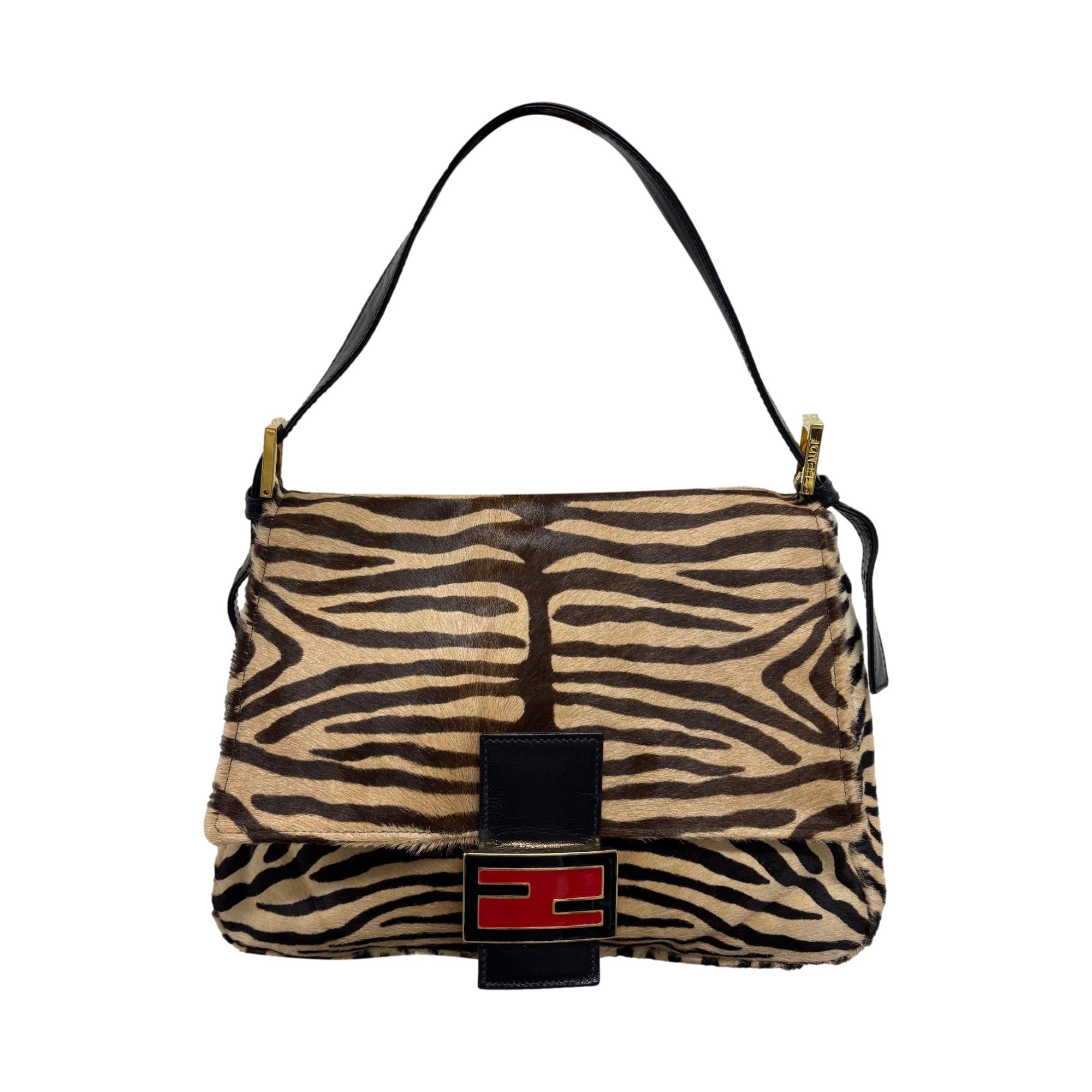 Fendi Tan Zebra Baguette Bag