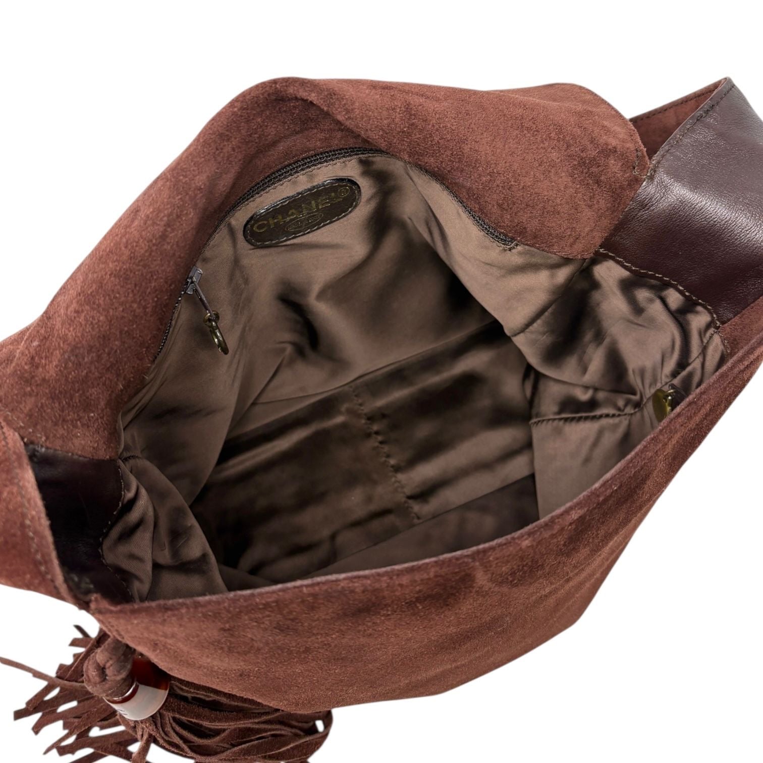 Chanel Brown Suede Crossbody Bag