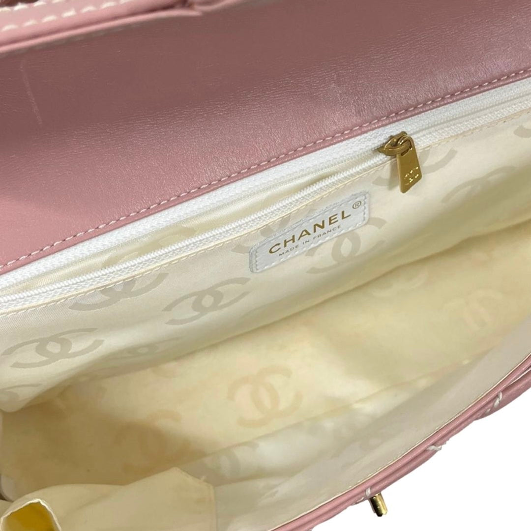 Chanel Pink Quilted Top Handle Bag