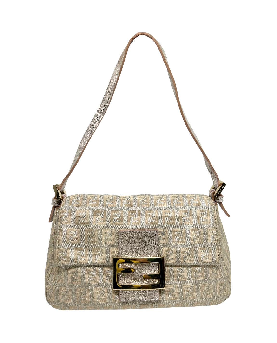 Fendi Pink Shimmer Mini Baguette