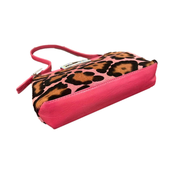 Fendi Pink Cheetah Mini Top Lock Bag