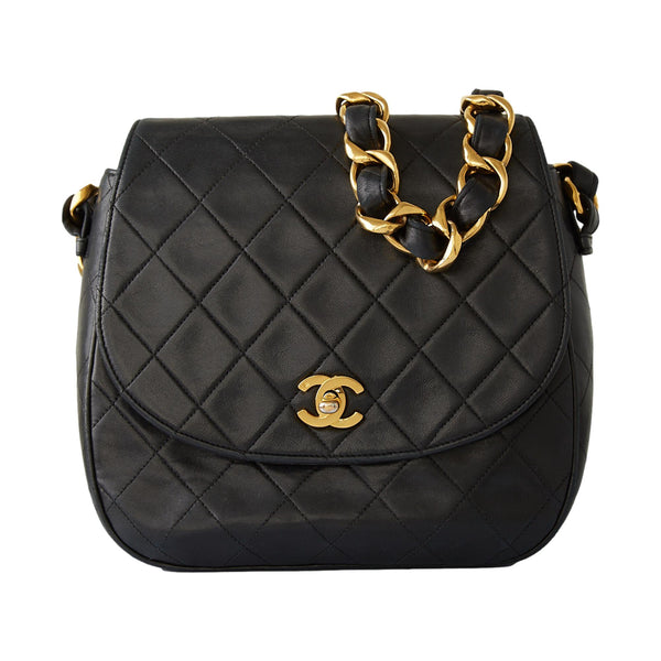 Chanel Black Jumbo Chain Flap Bag