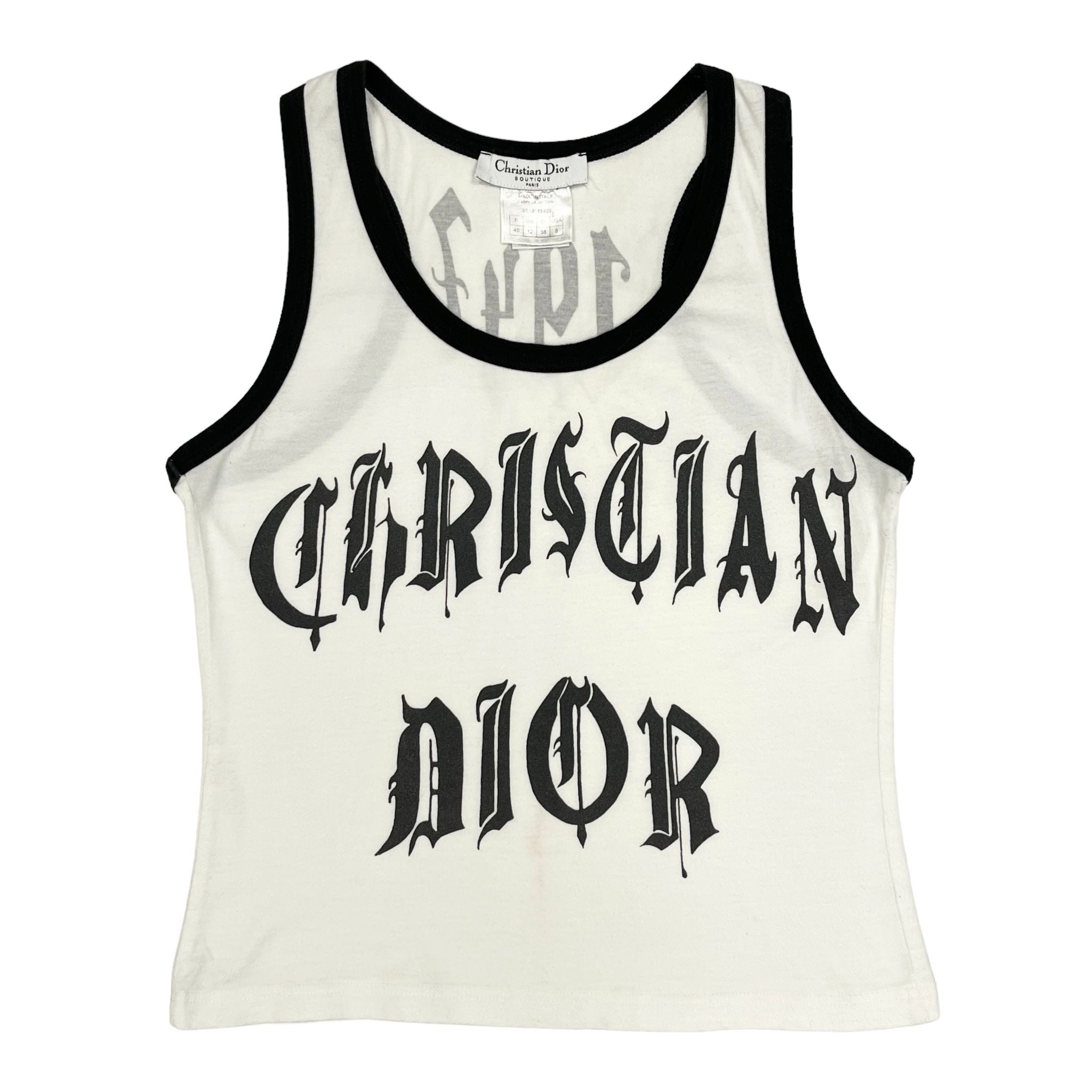 Dior White Gothic Tank Top – Treasures of NYC
