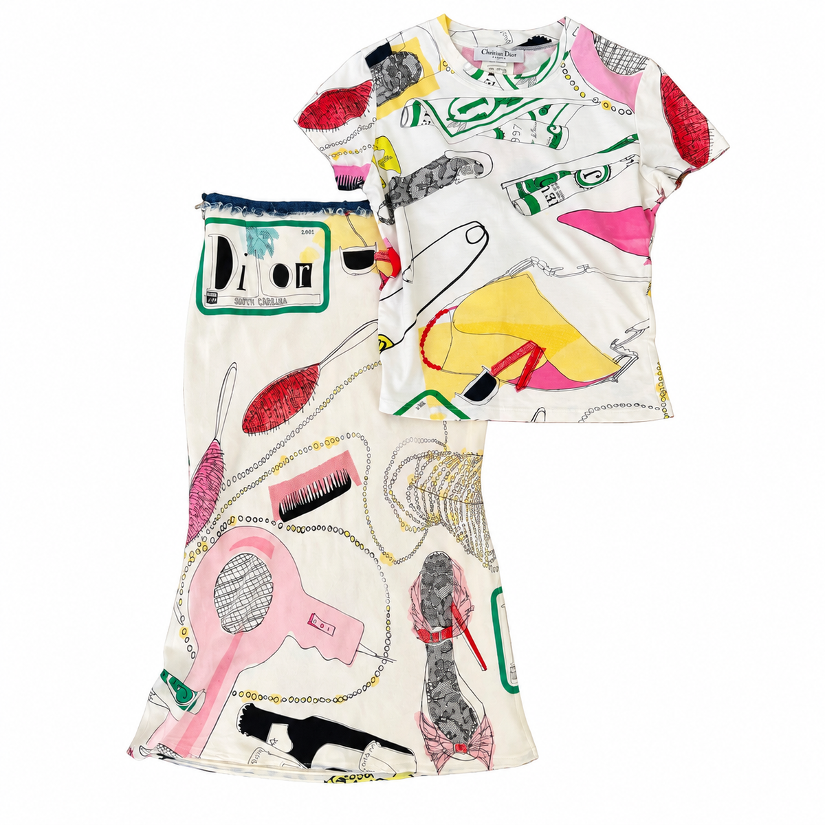 Dior 2001 Print Skirt Set