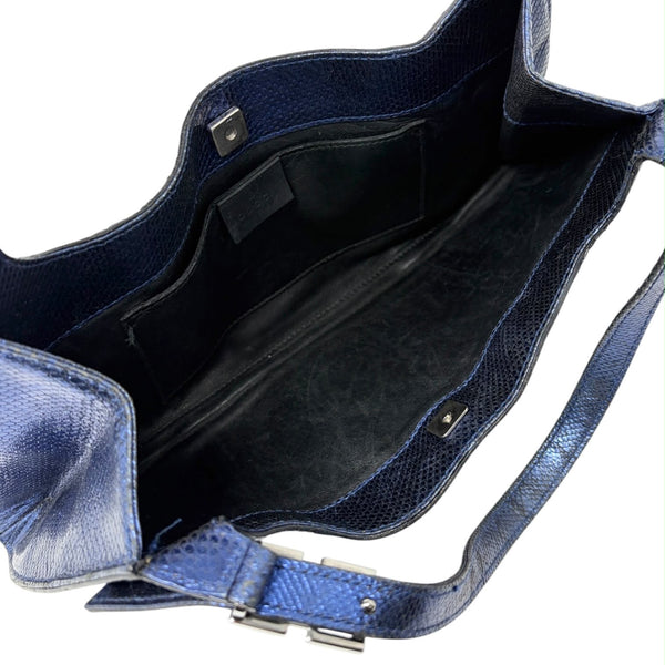 Gucci Blue Lizard Shoulder Bag