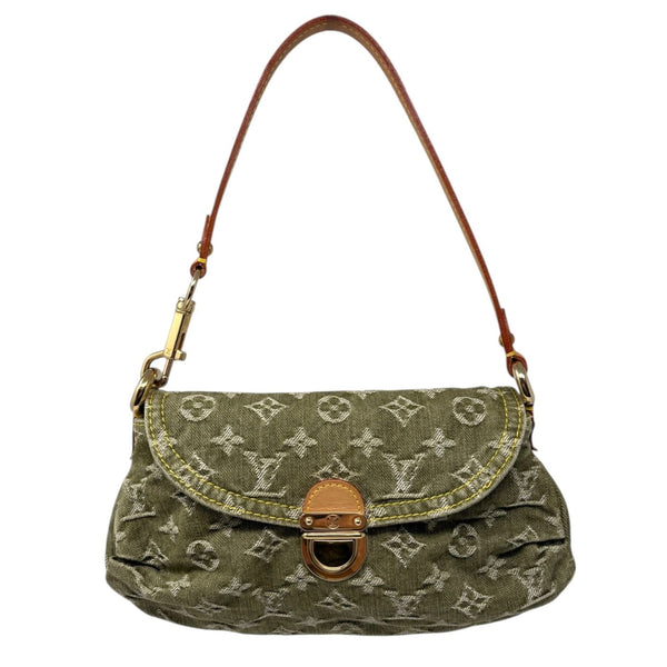 Louis Vuitton Olive Denim Logo Shoulder Bag