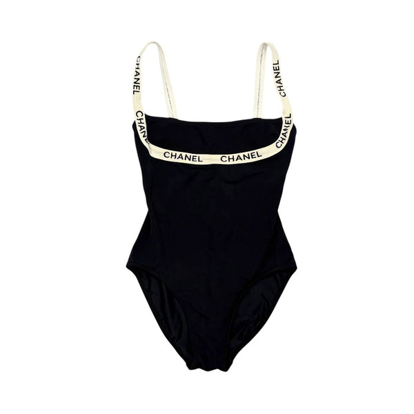 Chanel Black Logo Strap One Piece