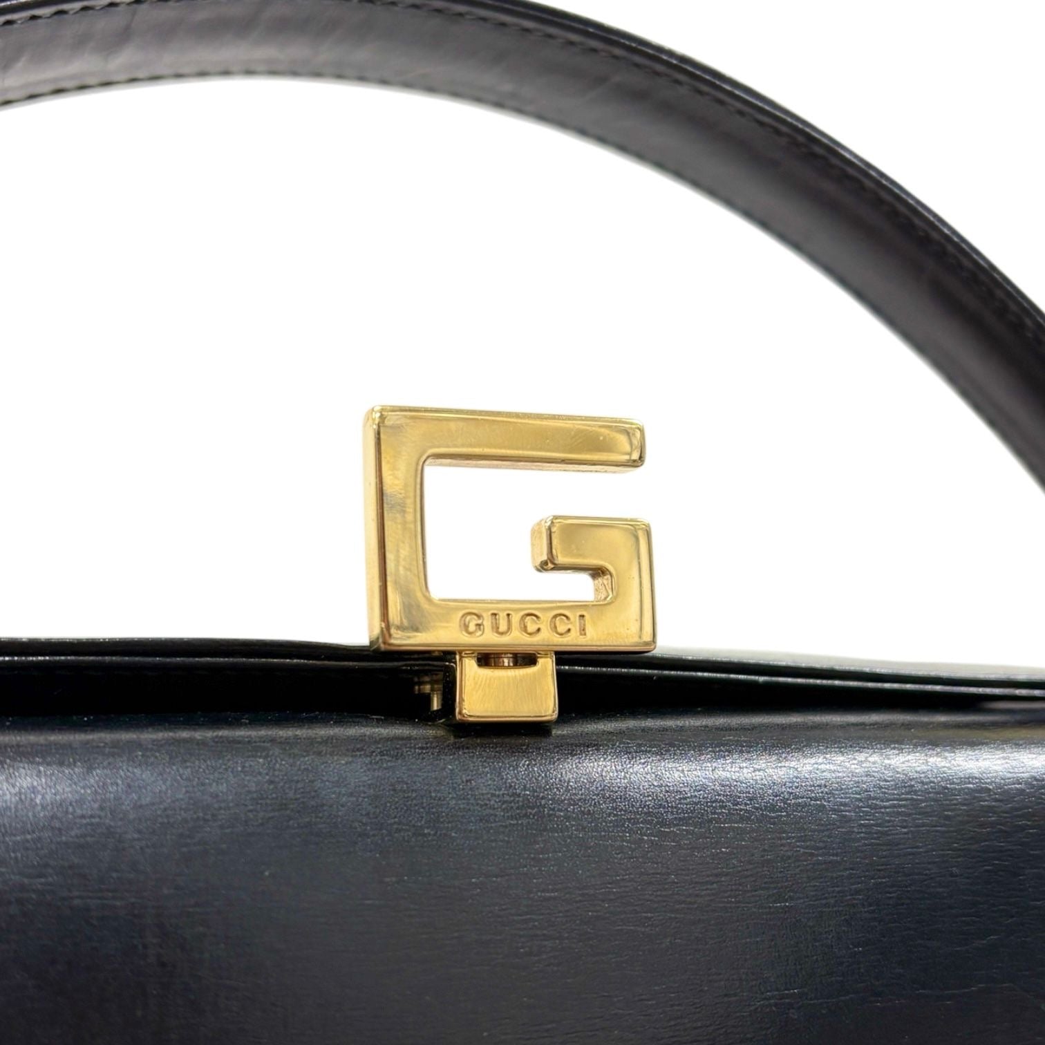 Gucci Black Top Handle Clasp Bag