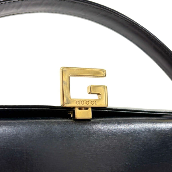 Gucci Black Top Handle Clasp Bag