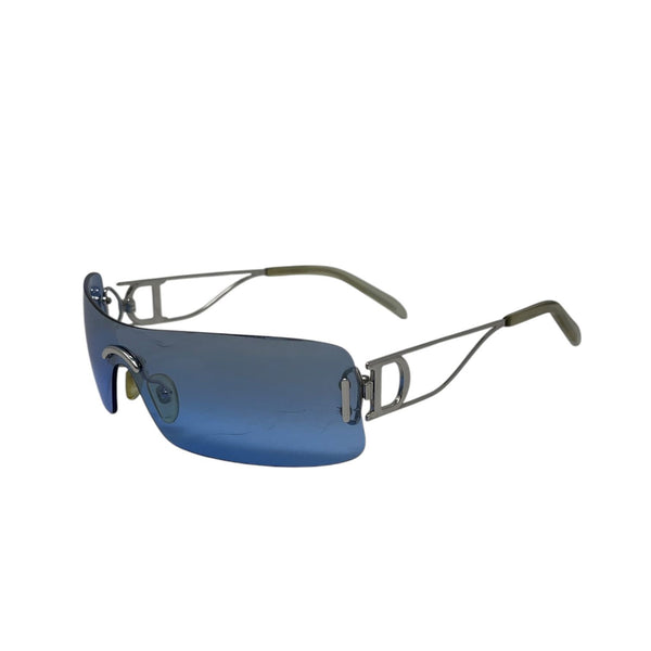 Dior Blue Logo Rimless Sunglasses