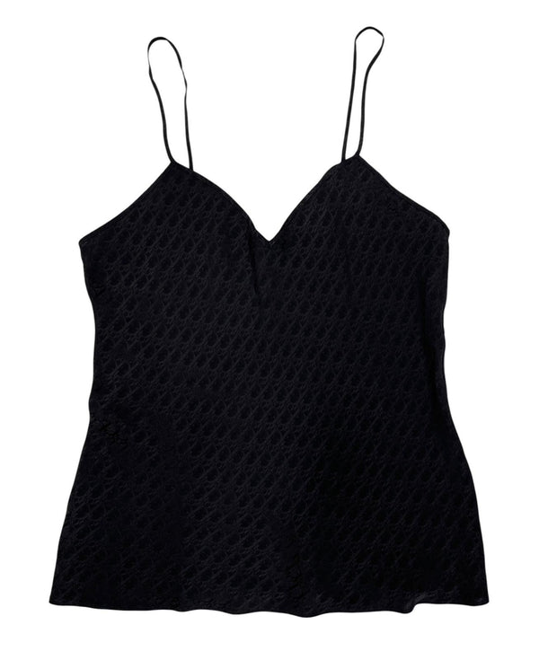 Dior Black Silk Logo Tank Top
