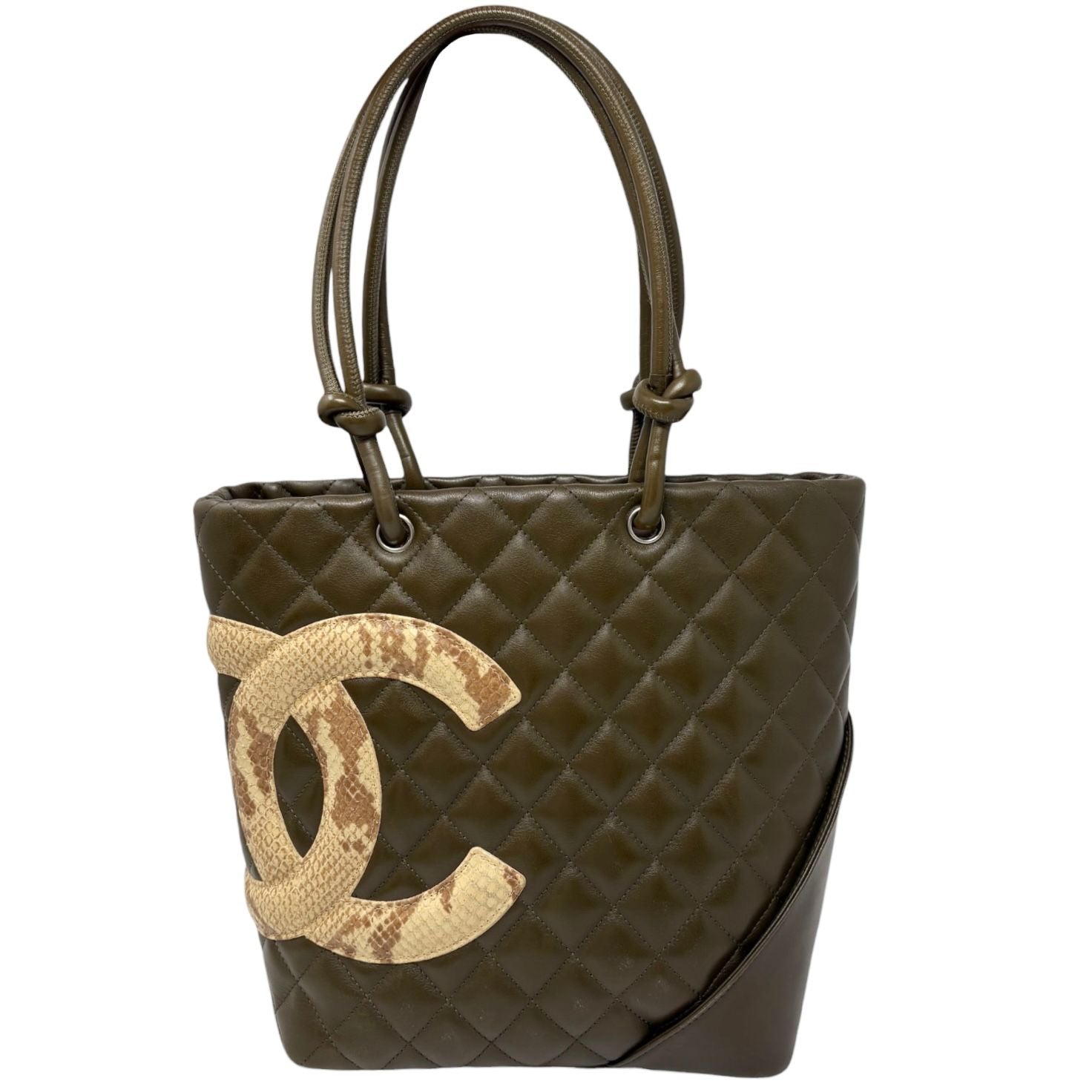 Chanel Olive Lambskin Cambon Tote