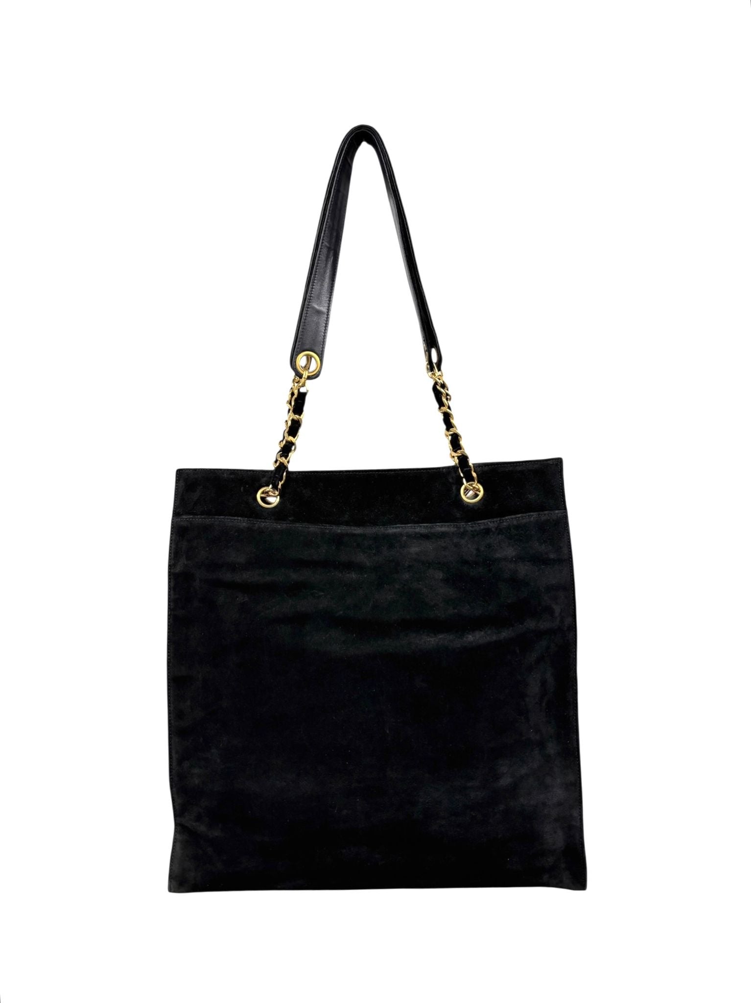 Chanel Black Suede Shoulder Tote