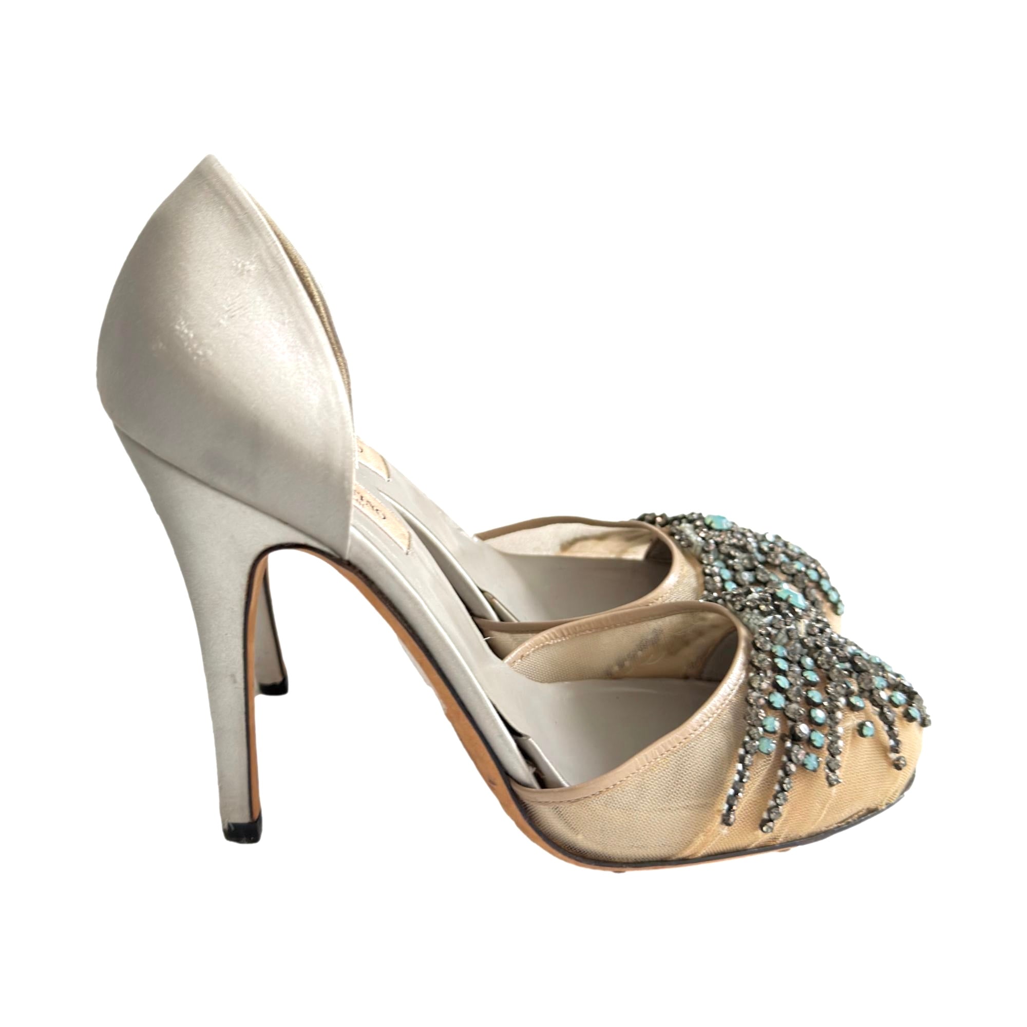 Valentino Silver Beaded Heels