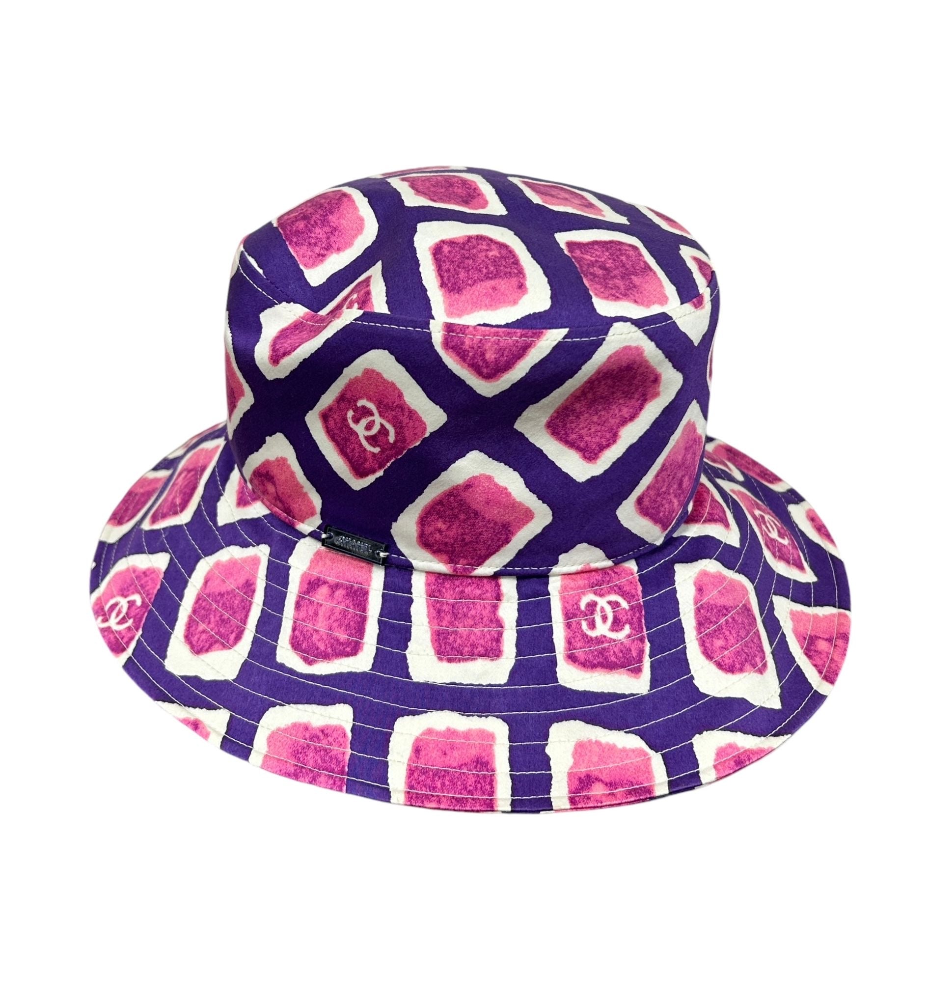 Chanel Purple + Pink Logo Bucket Hat