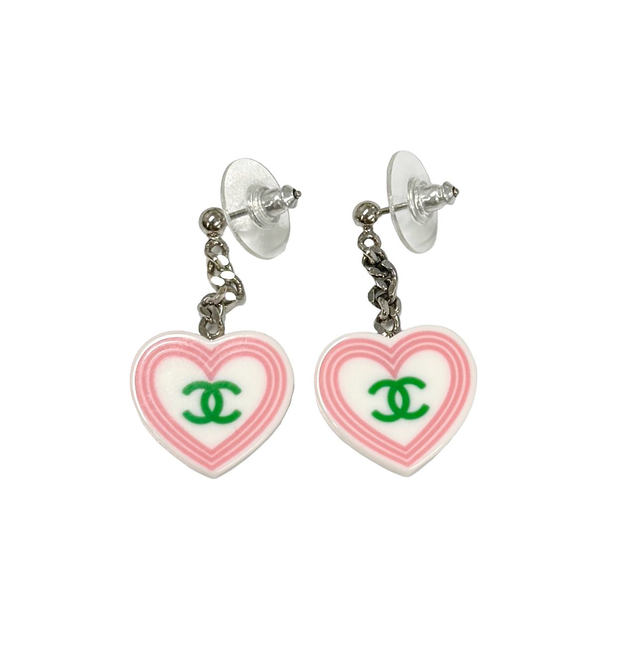 Chanel Pink Heart Earrings