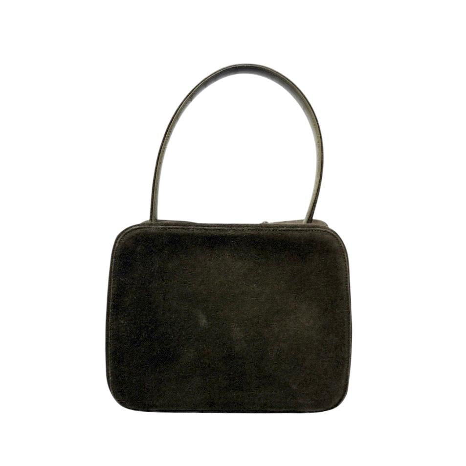 Chanel Brown Suede Top Handle Bag