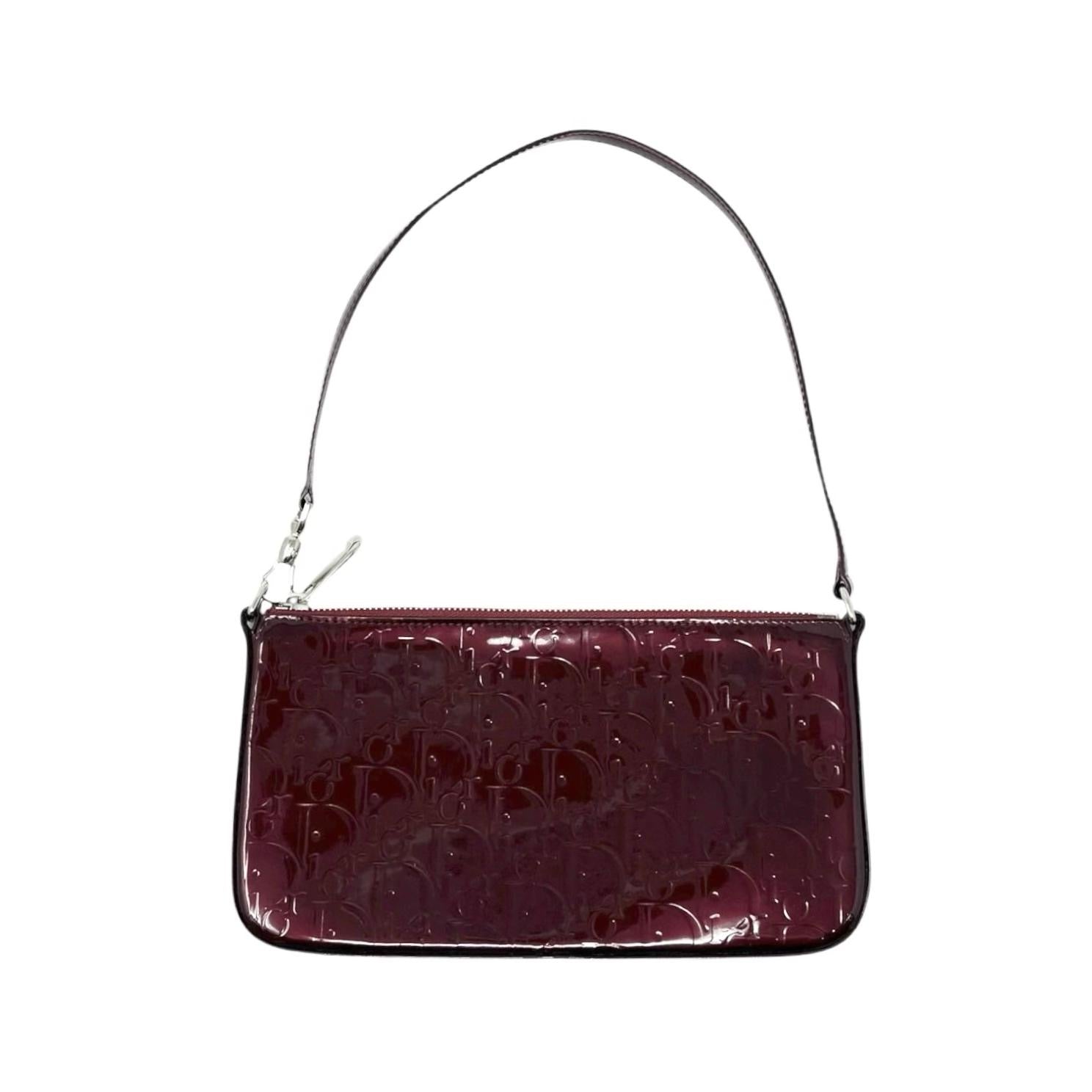 Dior Burgundy Patent Shoulder Bag