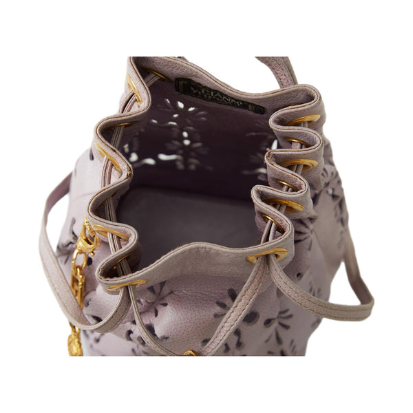 Versace Light Purple Leather Bucket Bag