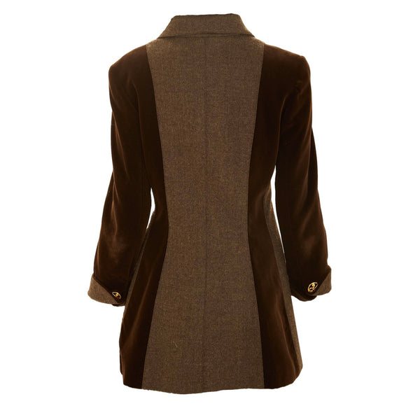 Nina Ricci Brown Wool + Velvet Jacket